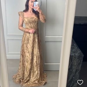 Loose gold glitter maxi dress